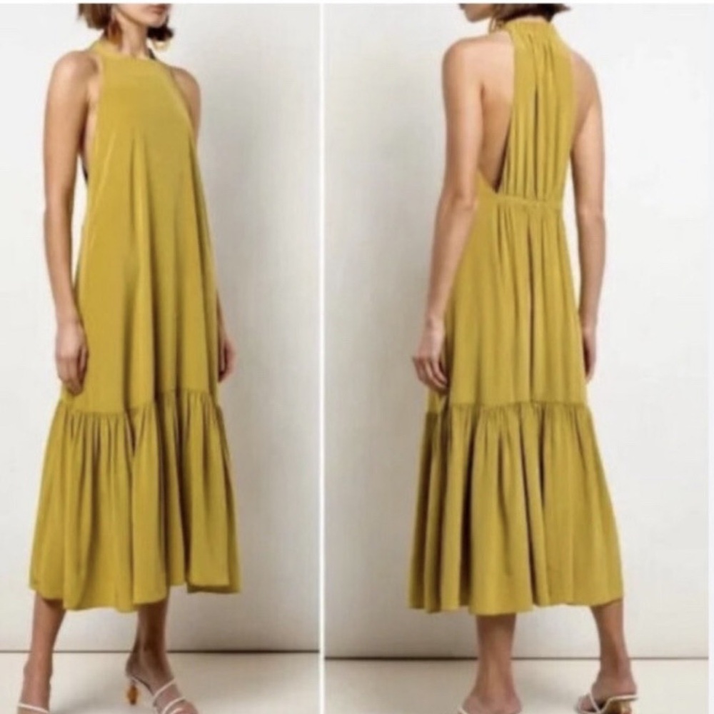 Tibi 100% silk Halter Midi Dress